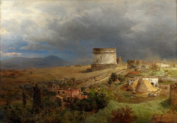 Oswald Achenbach (1827-1905) Via Appia et Mausolée de Cecilia Metella, 1886